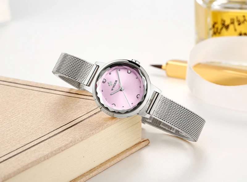 Часы-браслет для женщин люксовый бренд WWOOR топ водонепроницаемый стальной ремешок хрустальные женские наручные часы Relogio Feminino