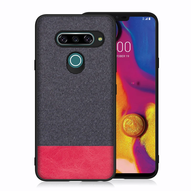 Aveuri роскошный тканевый чехол для телефона LG G8S G8 ThinQ Stylo 5 Coque Бизнес ПУ; кожа; силикон задняя крышка для LG V40 K40 чехол - Цвет: Blue - Red