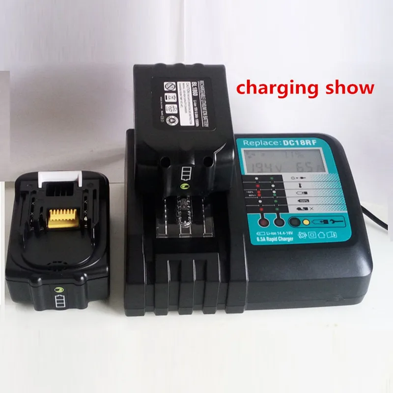 Fan cooling Li-ion Battery Charger 6.5A Charging Current for Makita 14.4V 18V BL1830 Bl1430 DC18RC DC18RA Power tool charger