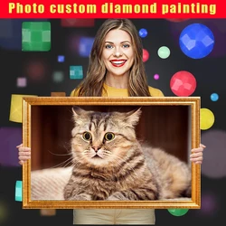Peinture diamant personnalisée avec Photo, broderie 5D, à faire soi même, mosaïque, strass, point de croix, kit de décoration d'intérieur, cadeau 