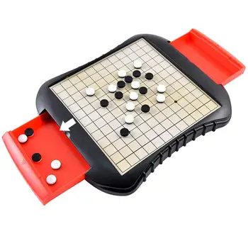 

1pc Magnetic Go Game Set Five in A Row Checker Game Portable Black White Gobang Multi-function Board Game