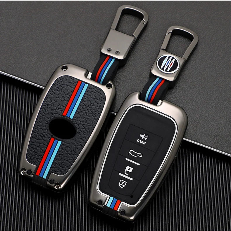 Copertura della cassa chiave a distanza dell'automobile in lega di zinco per Toyota Prius Camry Corolla CHR RAV4 Land Cruiser Prado Protector Shell Fob accessori - H9ef3ab8d4de44738afb3c661fb3aa9dcG