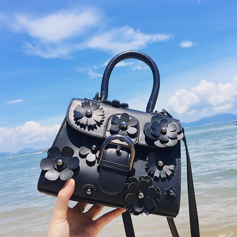

Flower Appliques Top-handle Handbags for Women 2020 New Fashion One Shoulder Messenger Flap Bags Ladies Luxury Designer Bag Gg