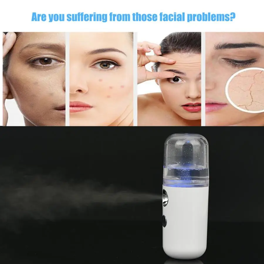 30 мл мини-распылитель холодного тумана для лица отпариватель нано паровой инструмент с переключателем скольжения для лица спа-распылитель для ухода за кожей увлажняющий инструмент