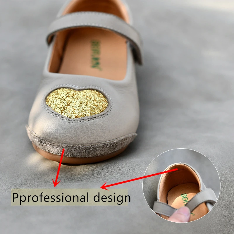 Full-grain Leather Girls Casual Shoes Kickproof Design Princess Baby Shoes Genuine Leather Children Sandals Kids Shoes 3