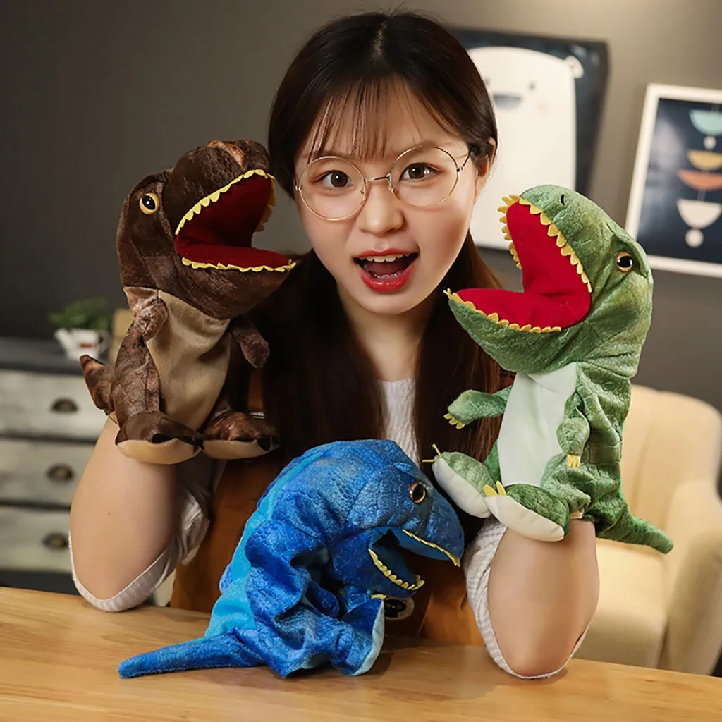 

Kids toys Dinosaur Hand Puppet Plush Toy Cartoon Creativity Cosplay Open Mouth Telling Stories Children Gift Educational Toys