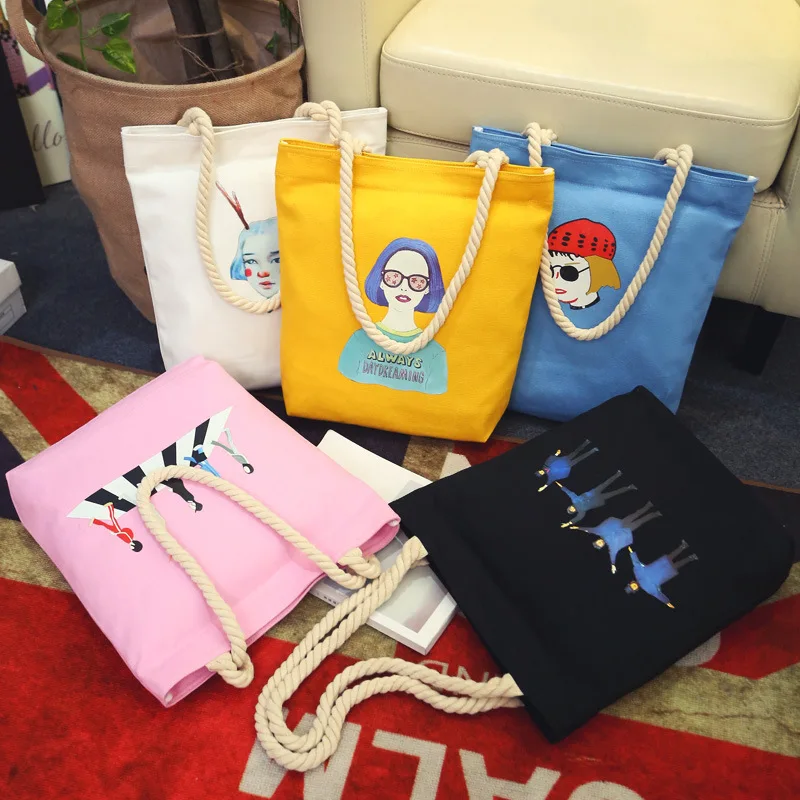 

Micro for 2018 New Style Thermal Transfer Pattern Cute Cartoon One Shoulder Canvas Bag Students Tuition Package