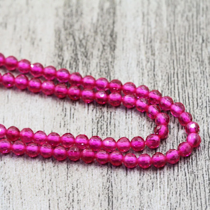 Natural Red Corundum Stone Beads Fashion High Quality Faceted Round Crystal Beads 2 3mm Red Shining Stone For Jewelry Making