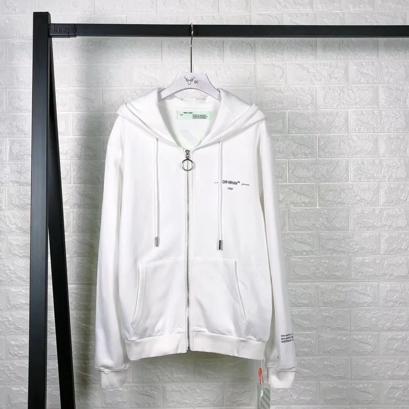OFF-white OW 19SS ограниченная Светоотражающая толстовка с капюшоном cordon мужская пара