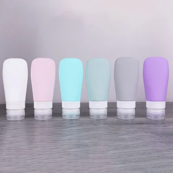 

90ml Portable Empty Silicone Refillable Travel Kit Packing Press Bottle For Lotion Shampoo Bath Sample Container