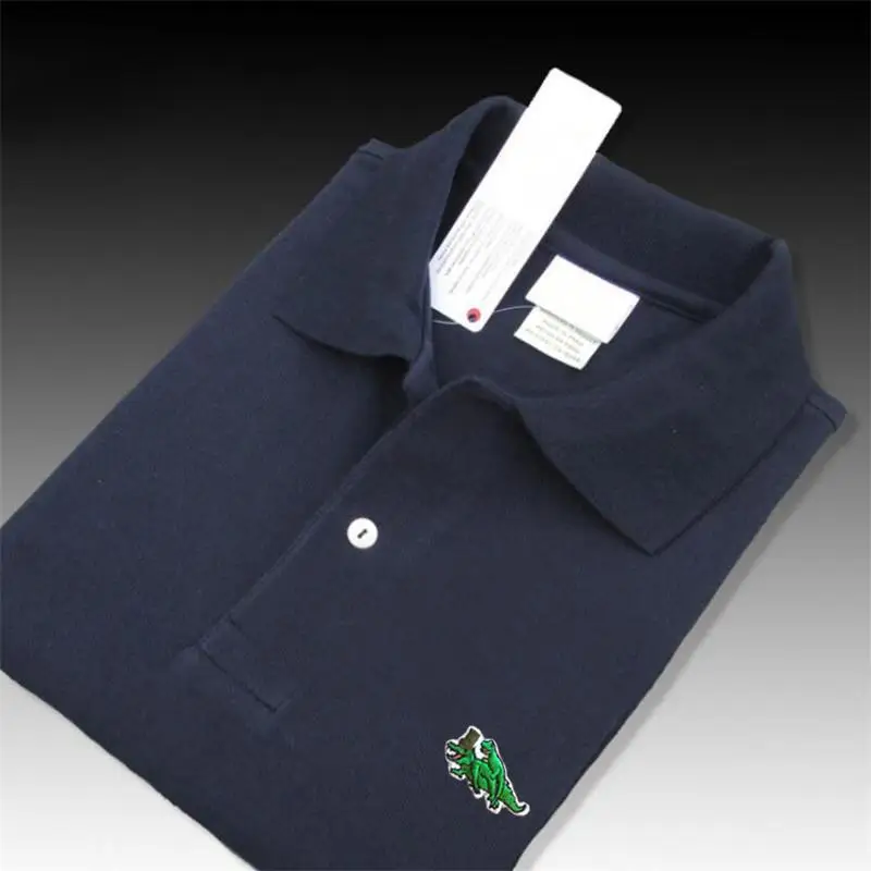 Navy blue Высокое качество, новинка, летние мужские рубашки поло с коротким рукавом, хлопок, XS-4XL, повседневные мужские рубашки поло, модные мужские топы s - Цвет: Navy blue