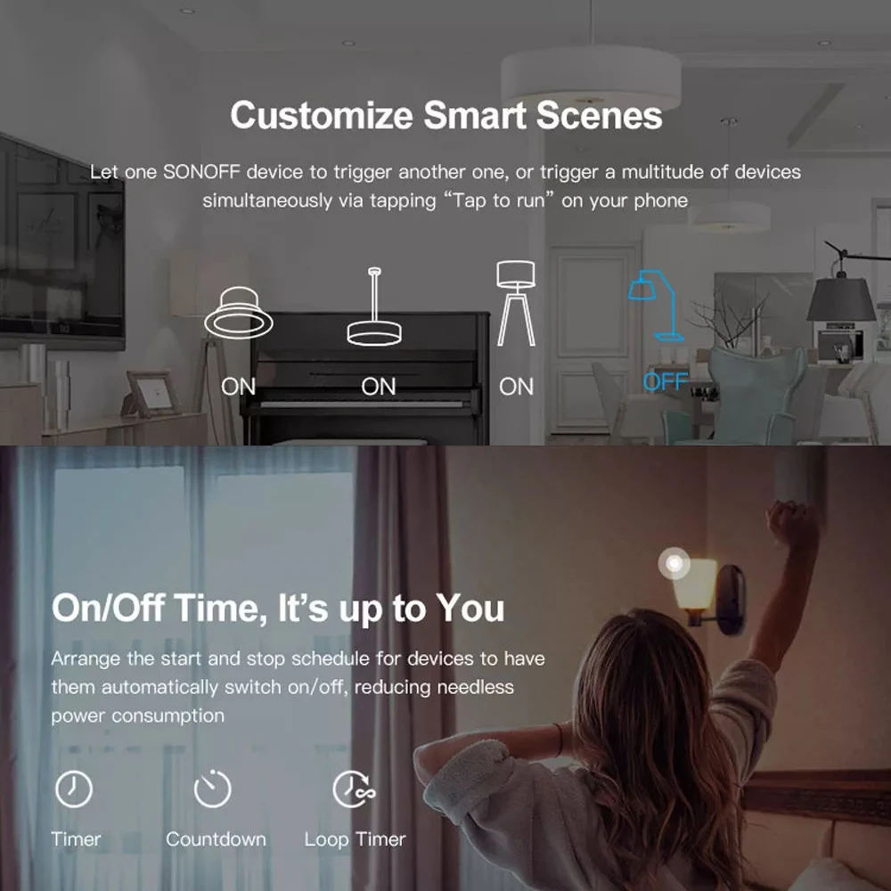 SONOFF мини двухходовой Интеллектуальный переключатель поддерживает DIY устройства автоматические переключатели совместимы с Amazon Alexa Smart Switch