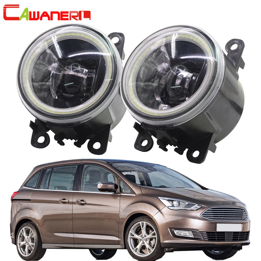 

Cawanerl для Ford Grand C-Max MPV 2010 2011 2012 2013 2014 2015, Автомобильный светодиодный фонарь H11, противотуманный светильник «ангельский глаз», дневной ходовой светильник 12 В