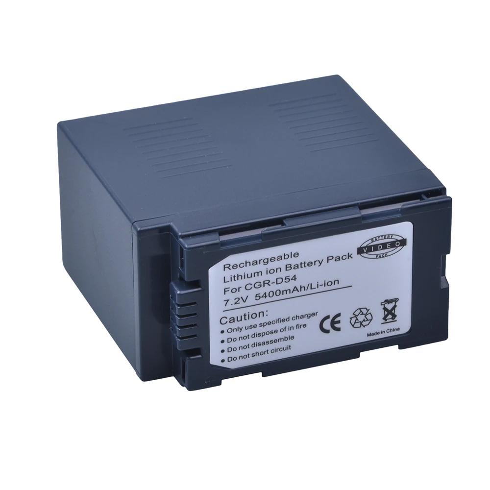 Batteria Agli Ioni Di Litio Tectra 1Pc 5400Mah Cgr-D54 Cgr D54 D54S Compatibile Per Panasonic Ag-Ac8Pj,Ag-Ac90A,Ag-Hpx250,Hc-X1000,Ag-Hpx255