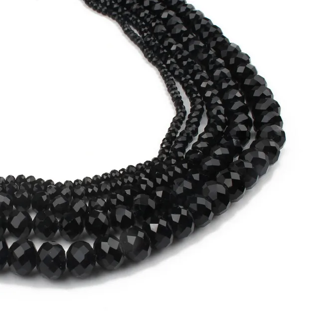 Natural Stone Beads Black Hematite Zebra Jespers Round Spacer Beads for Jewelry Making DIY Bracelet Necklace Accessories 15'' Faceted Crystal