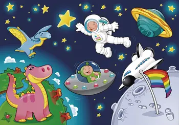 

JMINE Div 5D space spaceship dinosaur universe Full Diamond Painting cross stitch kits art Cartoon 3D paint by diamonds