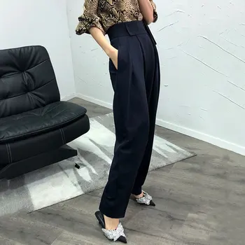 

Casual Black Harem Trousers For Women High Waist Loose Wide Leg Pants Female 2020 Spring Korean Fashion Tide