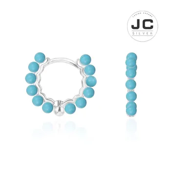 

New Fashion Charms Silver 925 Original Copy Jewelry,Valentine Earrings With Aquamarine Green Jade Beads For Women With Mono Logo