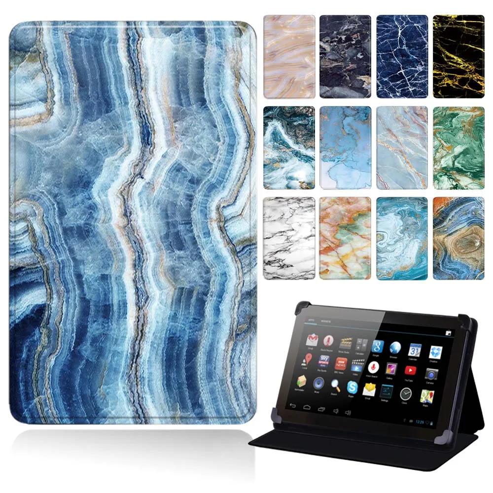 

Leather Folding Tablet Case for CELLO 7 Inch/CELLO 10.1 Inch Drop Resistance Print Leather Tablet Stand Cover Case+Free Stylus