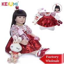 KEIUMI Fantasie Reborn Baby Puppe 60 cm Echte Prinzessin Silikon Reborn Menina Brinquedo Gefüllte Puppe 24 ''kinder Geburtstag WEIHNACHTEN geschenk(China)