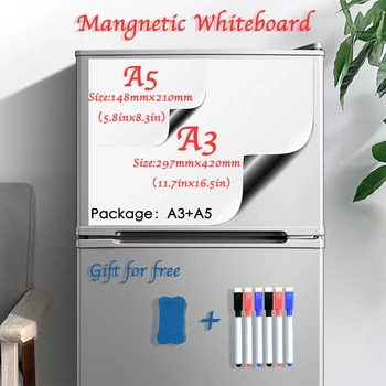 

Soft Fridge Stickers Size A3+A5 Magnetic Whiteboard for Kids Dry Eraser White Board School Memo Boards Message Board memo