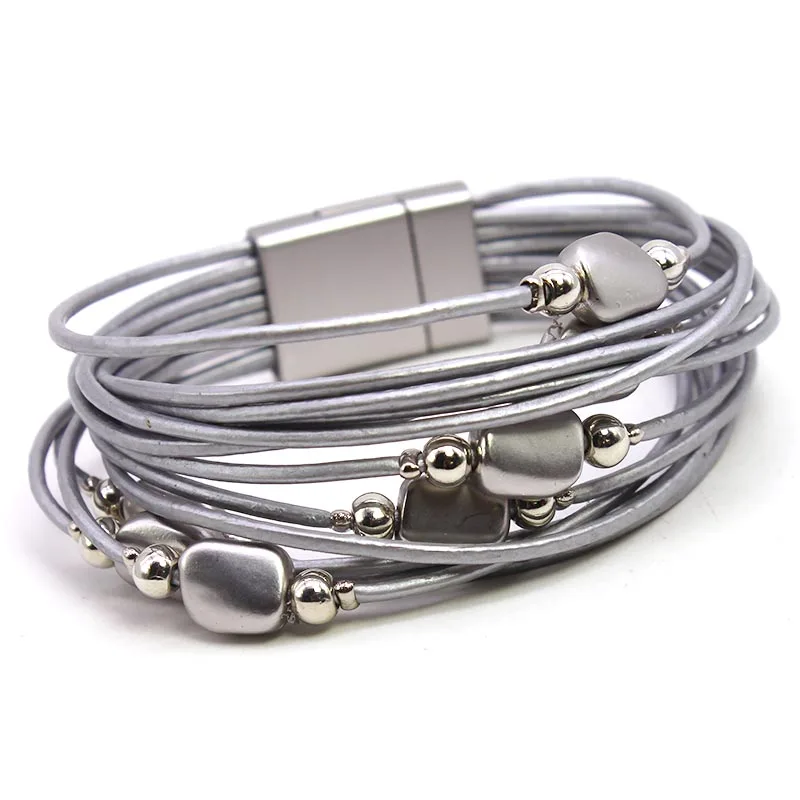 Fashion Multilayer Genuine Leather Bracelets For Women Vintage Charm Pendant Pulseira Jewelry Dropship New | Украшения и