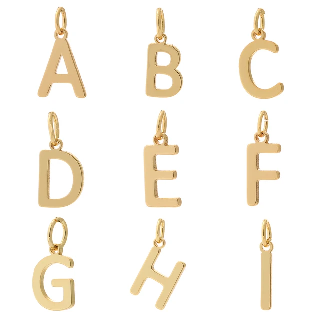 Gold Letter Charms Necklaces  Letter Charms Jewelry Making - 26pcs Letter  Charm - Aliexpress