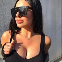 New Fashion Luxury Brand Square Sunglasses Women Vintage Oversize Sun Glasses Female Big Frame Shades Black Lady Uv400 1