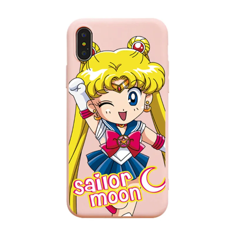 Милый мультяшный чехол для телефона Сейлор Мун для iPhone 6 6S 7 8 Plus X Мягкий силиконовый чехол из ТПУ для iPhone 11 Pro MAX XS MAX XR задняя крышка - Цвет: C