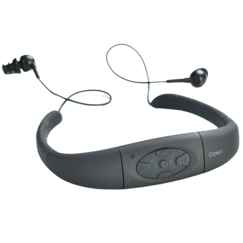 

Waterproof MP3 Player Earphone Music Media Player Underwater Neckband Audio Headset Headphone with FM Radio for Diving Swimming