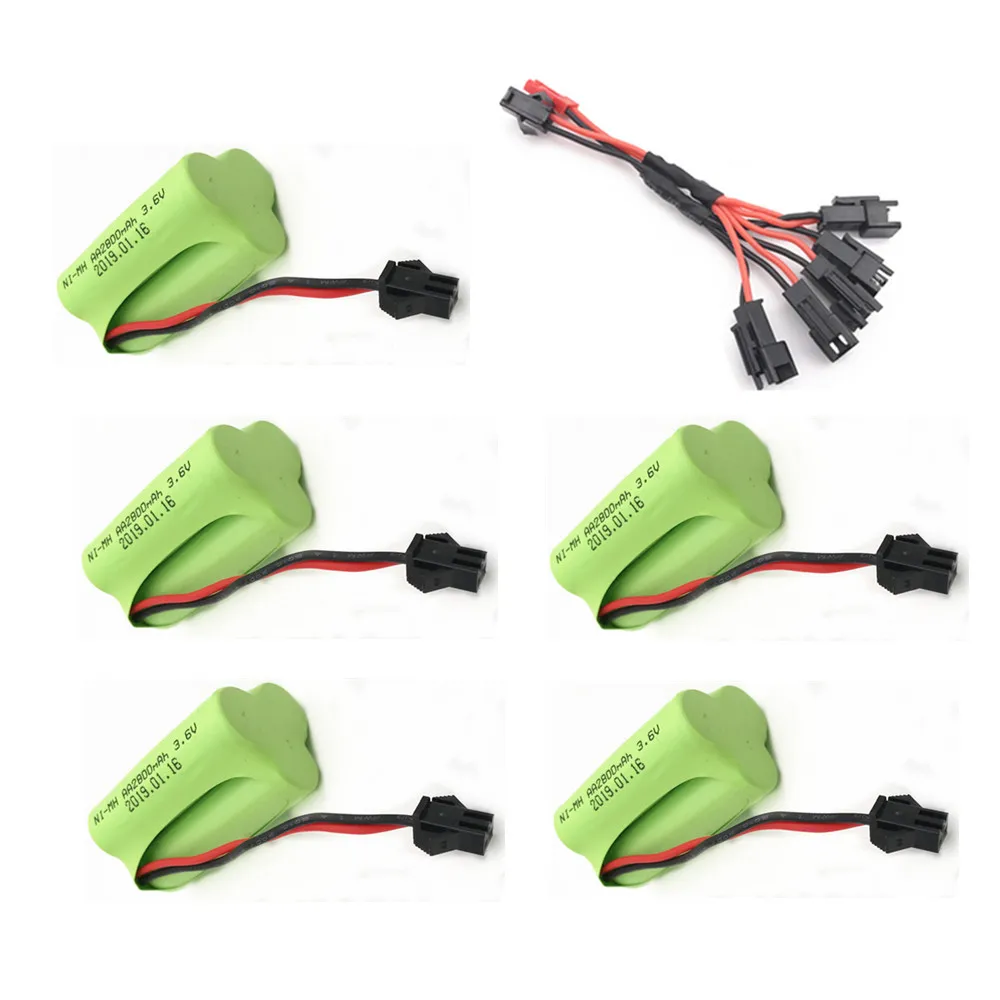 2800Mah 3.6V Batteria Ricaricabile E Caricatore 3.6V Per Rc Auto Giocattolo Serbatoio Treno Barca Robot Pistola Nimh Batteria Aa 3.6V 2800Mah Pacco