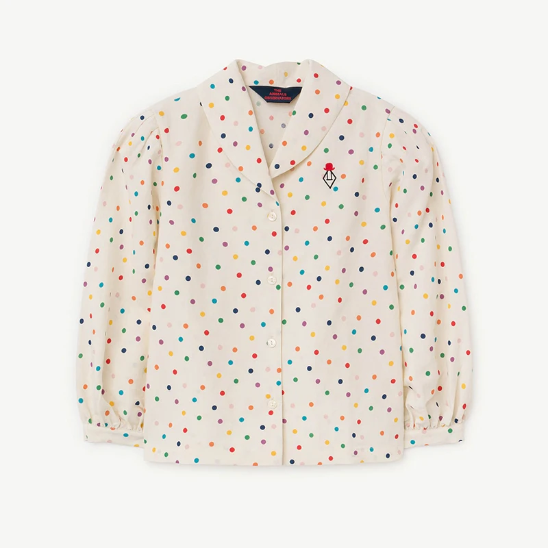 TAO Kids/ г. Зимние топы, модная рубашка в горошек для малышей роскошные корейские топы для детей, брендовая одежда для мальчиков и девочек Осенняя рубашка с длинными рукавами