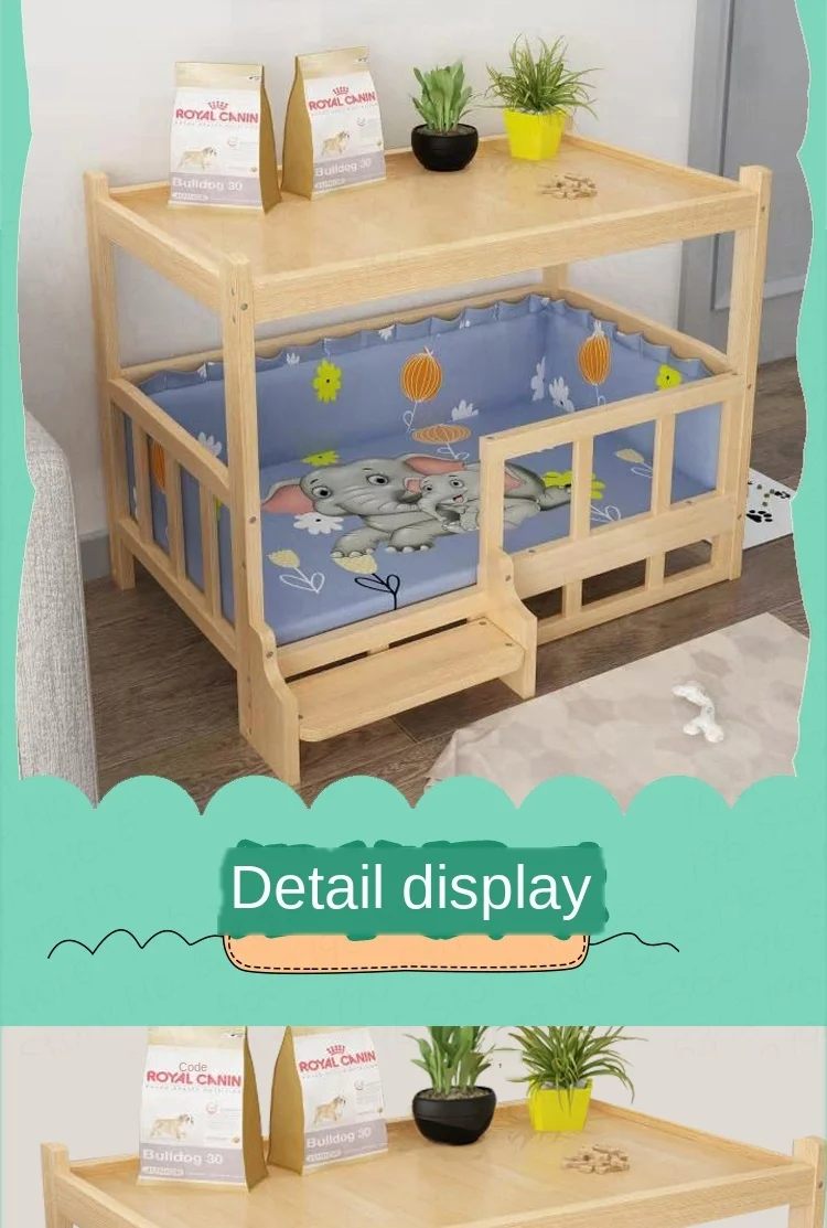 Solid Wood Material Dog Kennel Dog Bed Smooth Polished Teddy Dog Kennel