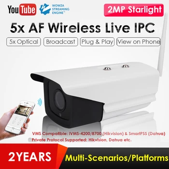 

2.0MP 1080P 5x Optical Wireless WiFi Live Streaming Weatherproof IP Camera Push Video Stream to YouTube Wowza Facebook by RTMP