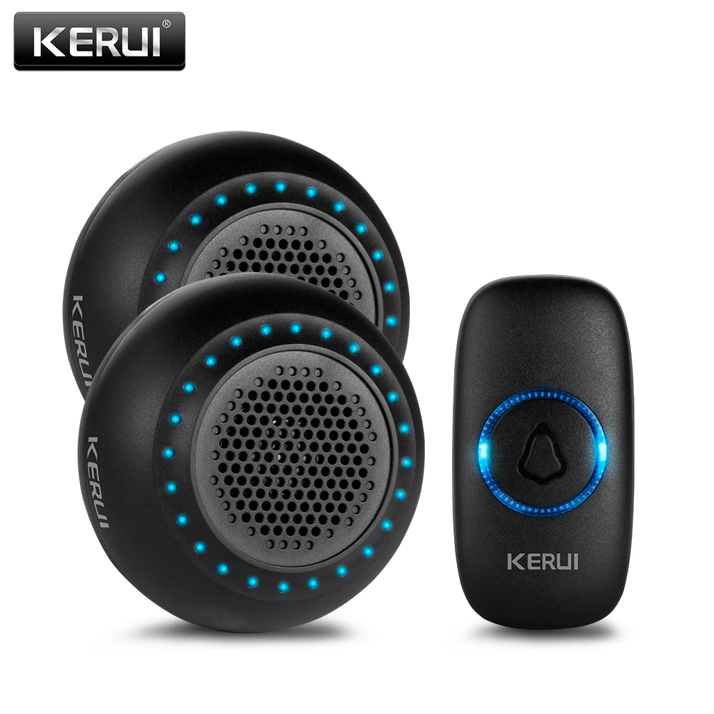 KERUI M525 Wireless Doorbell Waterproof Touch Button Home Security Welcome Smart Chimes Door bell Alarm LED light 32 Songs door video intercom Door Intercom Systems