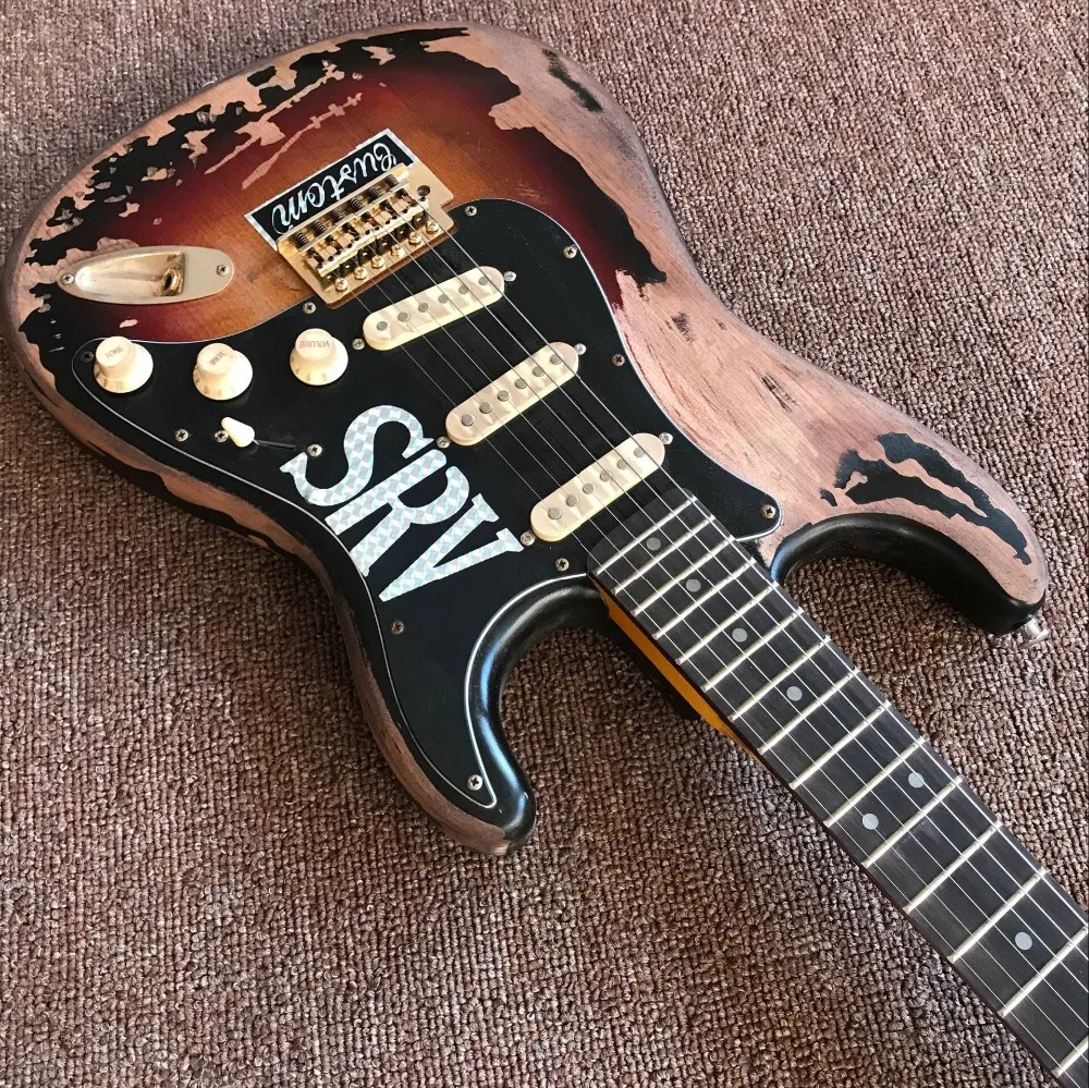 Custom Shop,  SRV Retro relics ST electric guitar,stratocasterr guitarra,handwork 6 Strings gitaar.,289 (2)