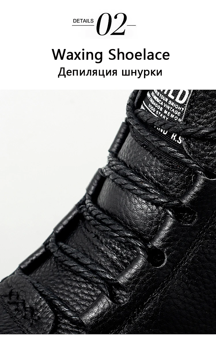 JUNJARM/зимние ботинки из натуральной кожи; мужские теплые плюшевые зимние ботинки на меху; Водонепроницаемая Мужская зимняя обувь; удобная мужская Рабочая обувь