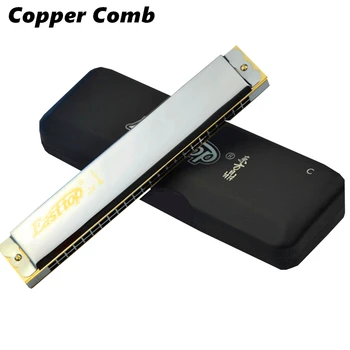 

Easttop 24 Holes Tremolo Harmonica Brass Comb Musical Instruments Armonica Instrumento Senior Professional Playing Mouth Ogan