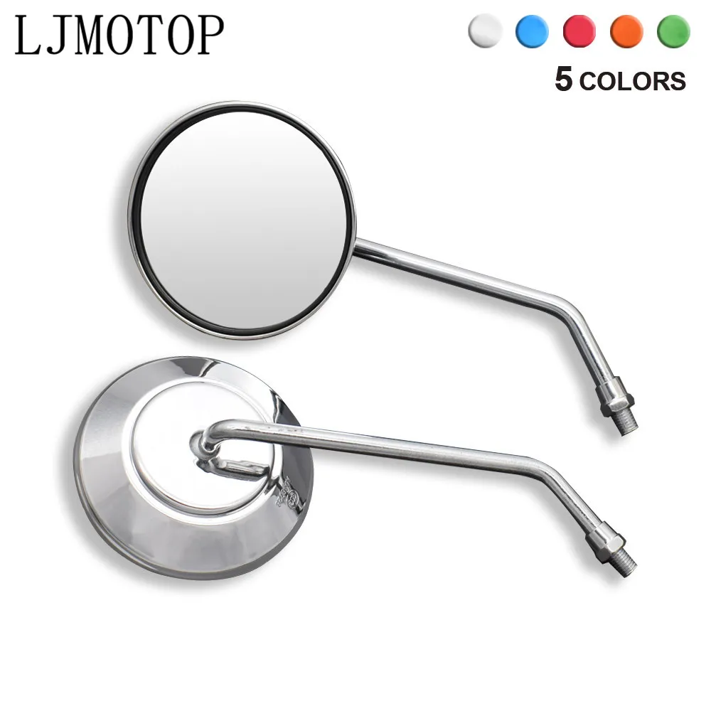Motorcycle Mirrors New Back View Rearview Moped Side Mirror 8mm Round For KTM 525EXR-W Suzuki GSF600 Bandit BURGMAN 400 GS1000