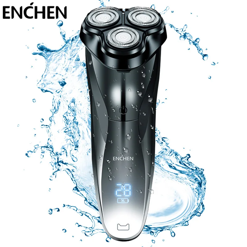 

ENCHEN Rechargeable IPX7 Waterproof Electric Shaver Wet and Dry Men's Rotary Shavers Electric Shaving Razors with Pop-up Trimmer