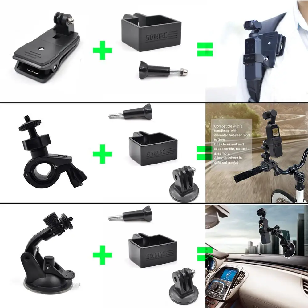 STARTRC Gimbal camera OSMO Карманный расширительный набор аксессуаров 21 в 1 ручной экшн-крепления для фотоаппаратов Запчасти для DJI OSMO Pocket