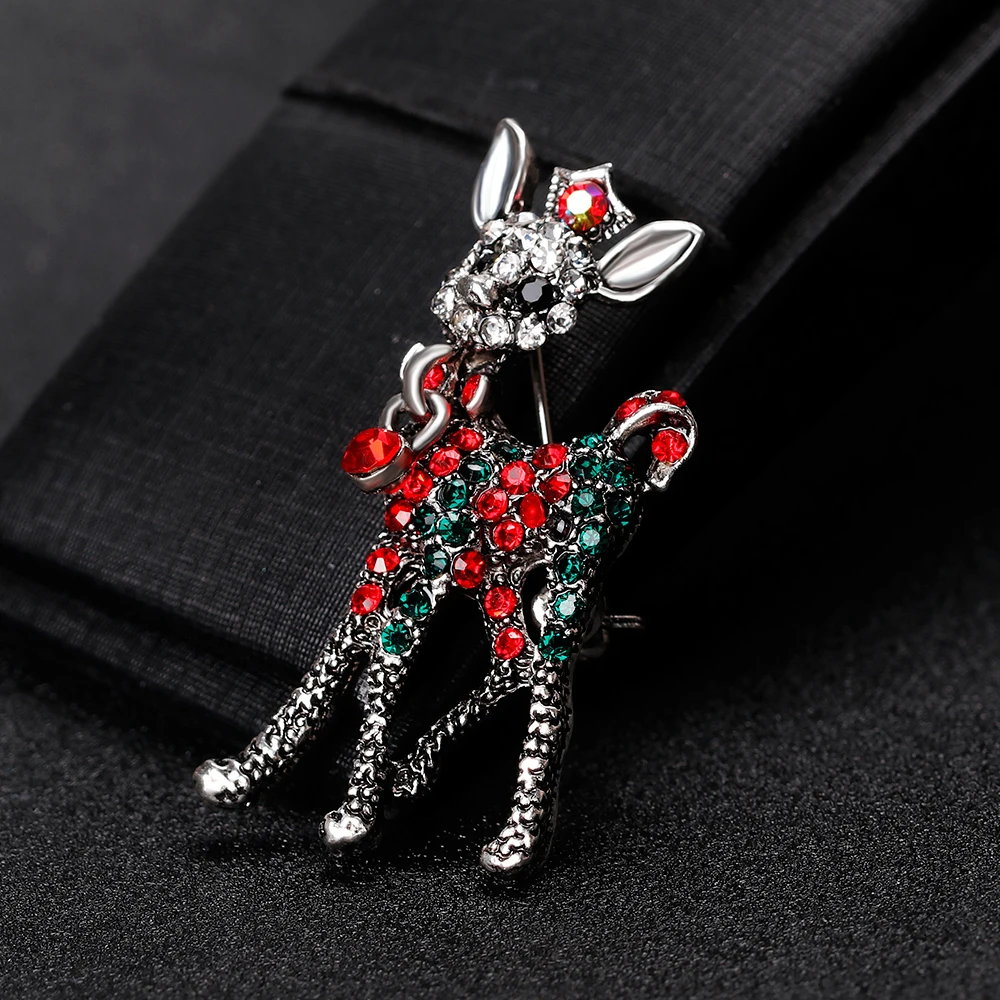 Rinhoo Vintage Weihnachten Baum Brosche Strass Blume Glocke Elch Broschen Für Frauen Kragen Revers Pin Dekoration Schmuck Weihnachten Geschenk – Detail 29