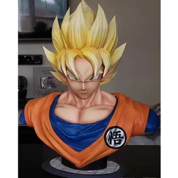 

26.38" Anime DRAGON BALL Son Goku Kakarotto Super Saiyan 1/1 Bust Vegeta's Partner GK Resin Action Figure Model Toy E41 67cm