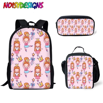 

NOISYDESIGNS 3pcs/set School Backpack for Girls Pink Ballet Shoes Dancer Printing School Bags Kids Children Primary Schoolbag