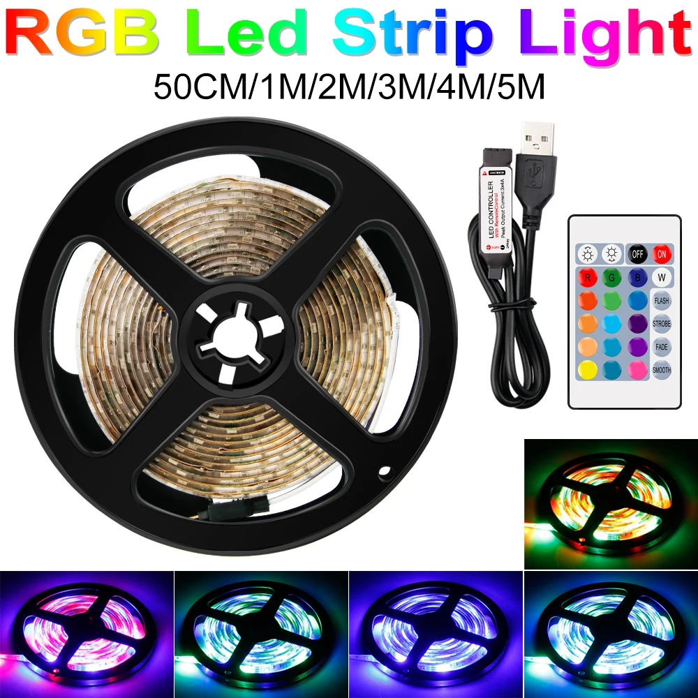 

5V Light LED Strip RGB Led light RGBW Waterproof Flexible Light Stripe USB Tape Luces Lamp Ribbon Led Neon Strip 5M TV Backlight
