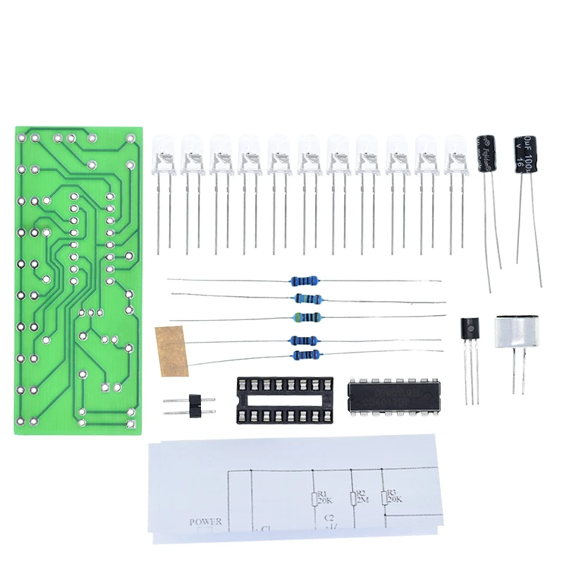Stimme aktiviert LED Wasser Licht Kit CD4017 Laterne Control Spaß Elektronische Produktion Lehre Ausbildung Diy Elektronische Kit Modul – Detail 8