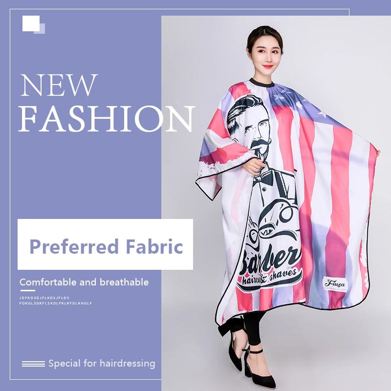 1pcs New Haircut Hairdressing Breathable Smooth Barber Cloth Apron Polyester Hair Styling Design Supplies Salon Barber Gown Cape