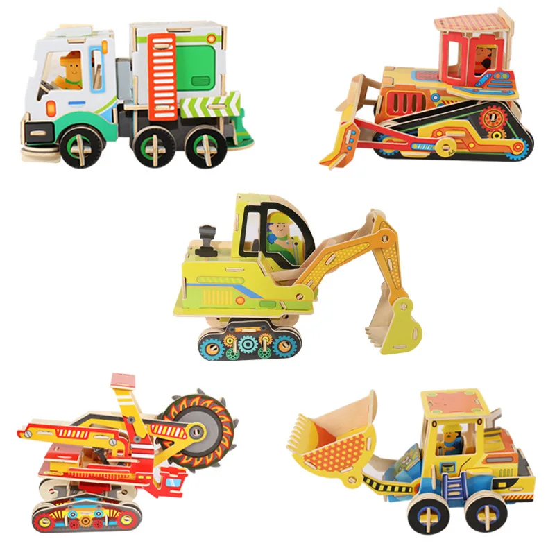 

3d puzzle wood drewniane puzzle Children's educational toys Excavator Puzzle Children's gifts Creative assembled jigsaw puzzles