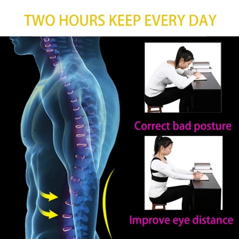 Корректор осанки для мужчин и женщин, бандаж для коррекции осанки, ключицы, поддержка, стоп, подтягивание и охота, регулируемый тренажер для спины