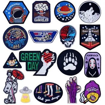 

Astronaut Brain Hand Iron On Knitting Textile Woven Sewing Accessories Patch Piece Popular Stripes Applique Stickers Personalise